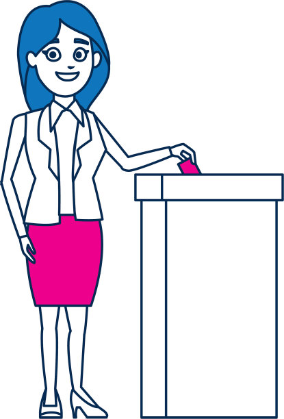 妇女在投票箱前投票图片下载