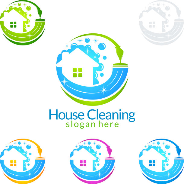 清洁服务标志设计环保理念图片下载