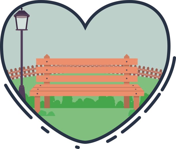 多彩的公园景观设计图片下载