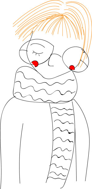 一位戴着橙色短头发圆框眼镜的女士图片下载