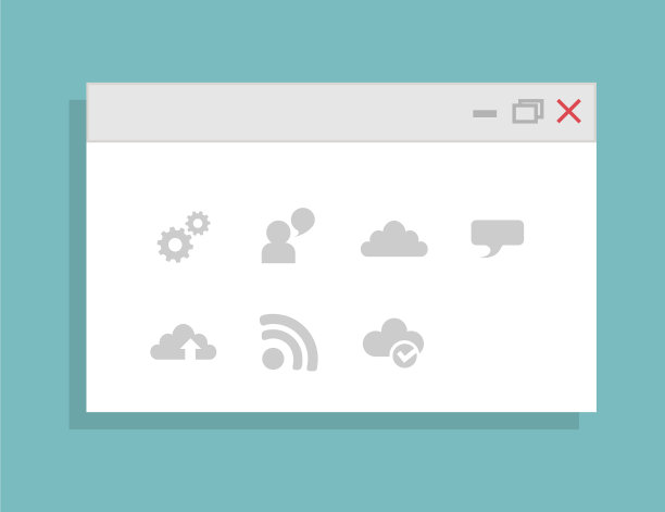 浏览器窗口上的蓝色背景平坦样式图片下载