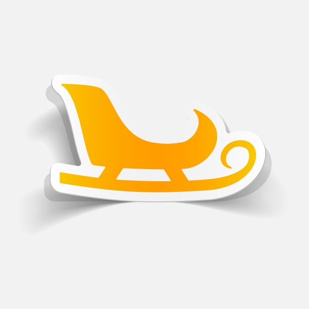 雪橇的现实设计元素图片下载