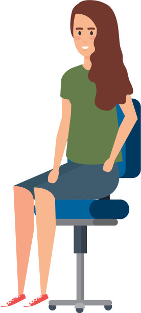 女商人坐在办公室椅子上的角色图片下载