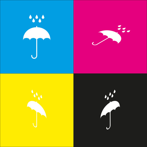 带水滴的雨伞防雨标志图片下载