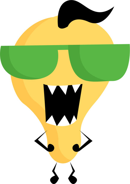 黄色的卡通怪物与绿色图片下载