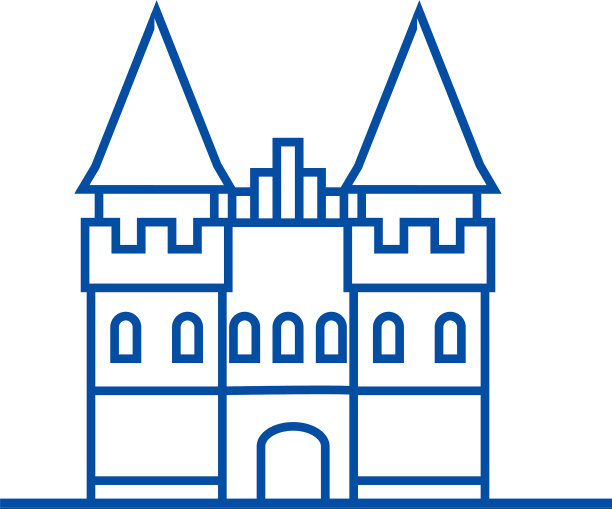 城堡在欧洲线图标概念城堡图片下载