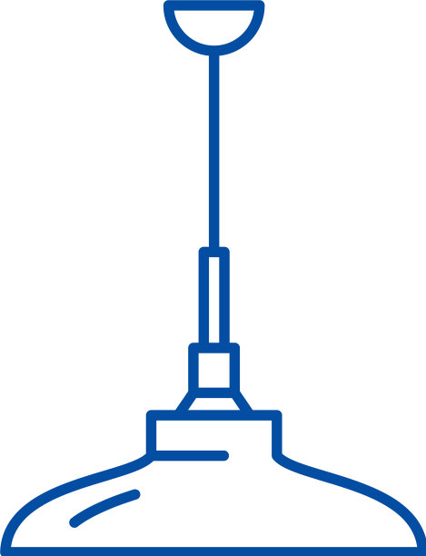 天花板灯线图标概念天花板灯平图片下载