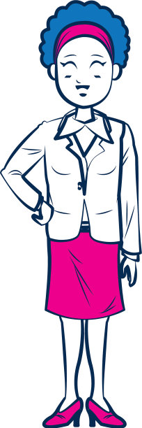 蓝色和紫红色的女商人图片下载