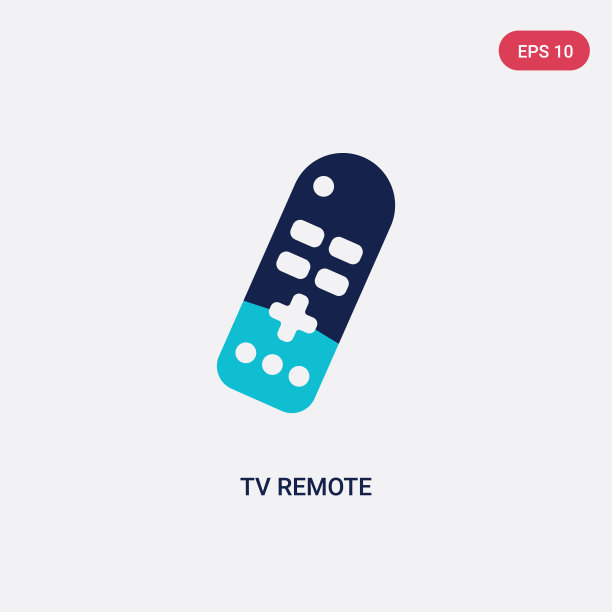 两个彩色电视遥控器图标来自电脑概念图片下载