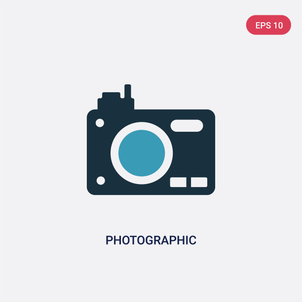 两个彩色照片图标从博物馆的概念图片下载