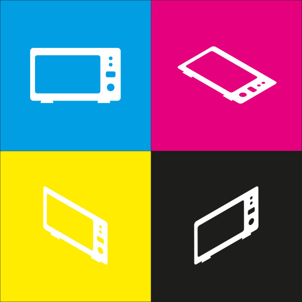 微波标志白色图标图片下载