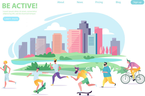 风景在一个极简风格的男人和女人图片下载