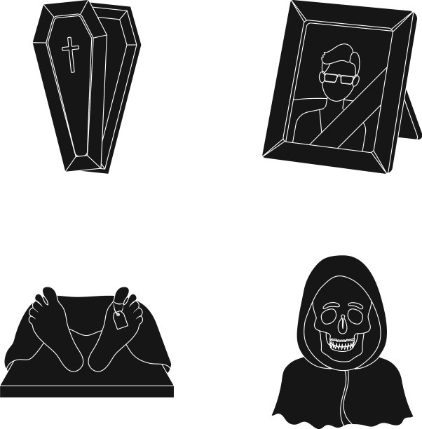 棺材上有一个盖子和一个十字架，上面有一张照片图片下载