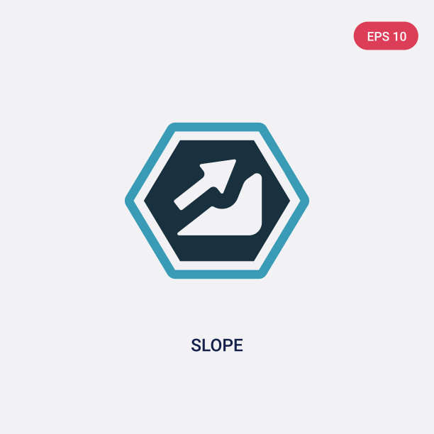 两种颜色的坡度图标从标识概念上隔离开来图片下载