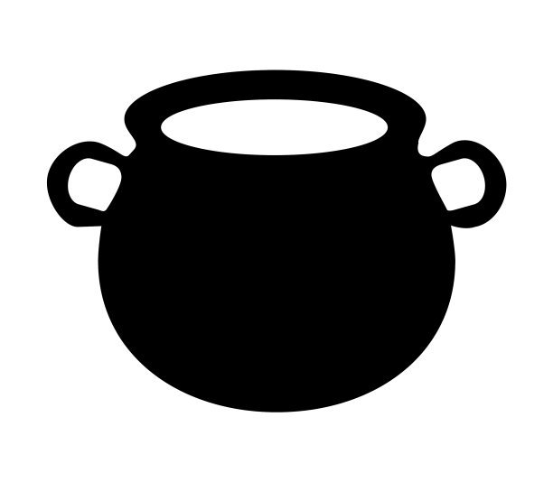 空女巫锅上的剪影孤立图片下载