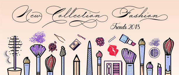 彩妆艺术家旗帜美容沙龙背景图片下载