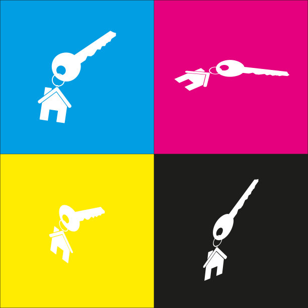 钥匙和钥匙链作为房子标志白色图片下载