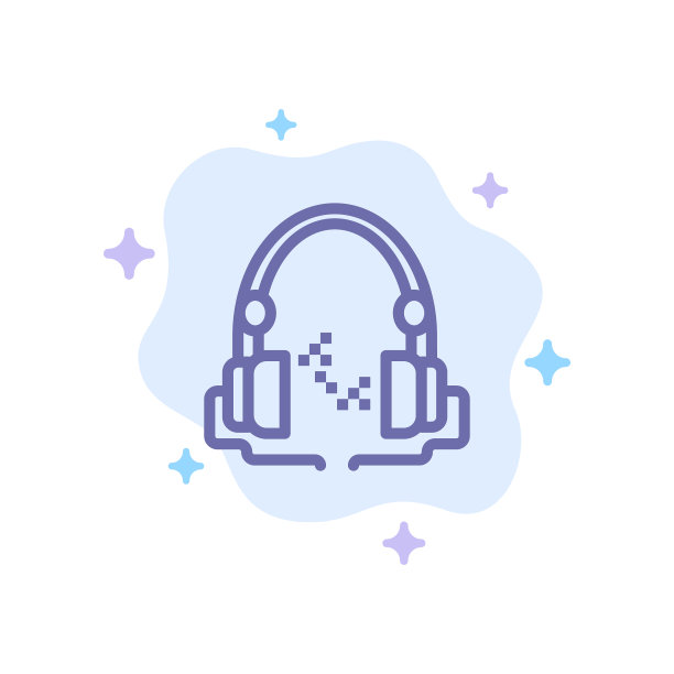 耳机音乐音频免提蓝色图标打开图片下载