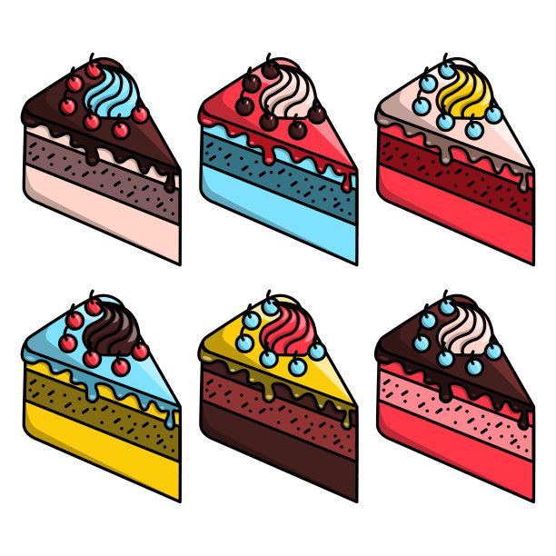 大设置可爱的卡通图标派图片下载