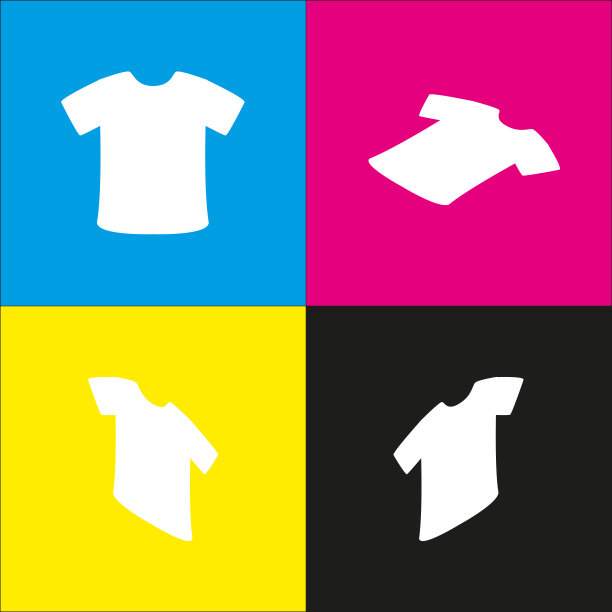 t恤标志用等距白色图标图片下载