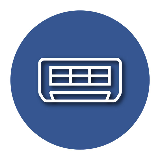 线条图标的空调与阴影eps 10图片下载