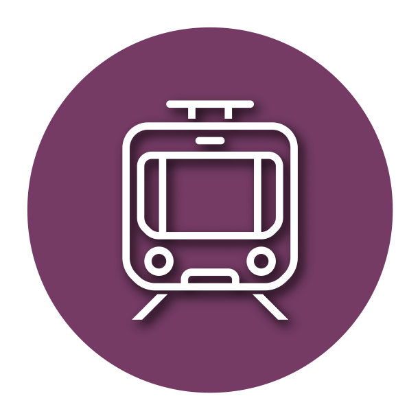 有轨电车的影子线图标eps 10图片下载