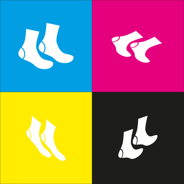 袜子标志用等距白色图标图片下载