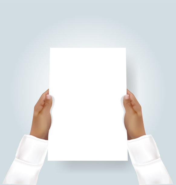 手拿空白a4传单邀请模型图片下载