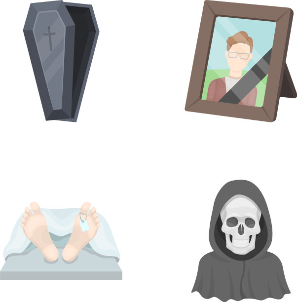 棺材上有一个盖子和一个十字架，上面有一张照片图片下载