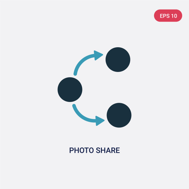 两个彩色照片分享图标从社交媒体图片下载