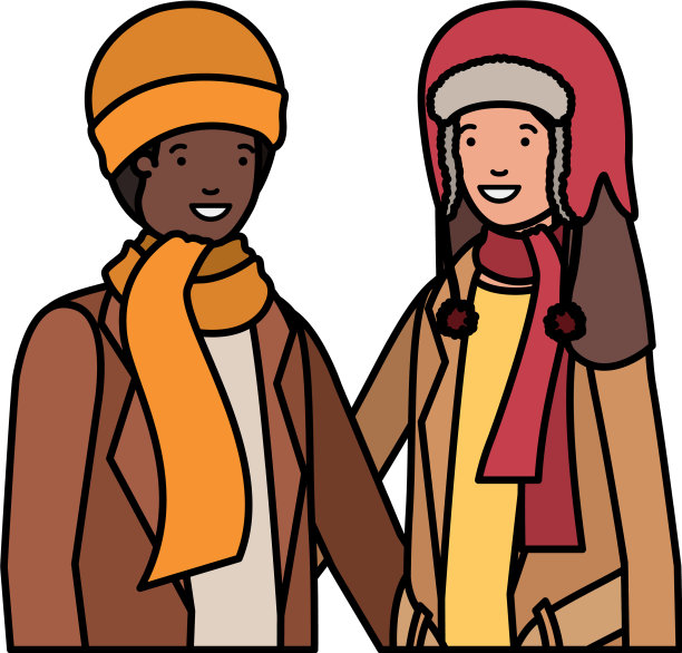 与冬季服装头像的情侣图片下载