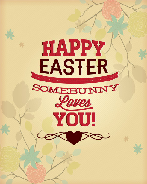 复活节贺卡复古彩蛋节日快乐图片下载