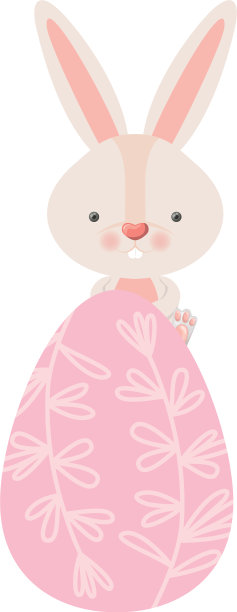 复活节兔子与鸡蛋孤立的图标图片下载