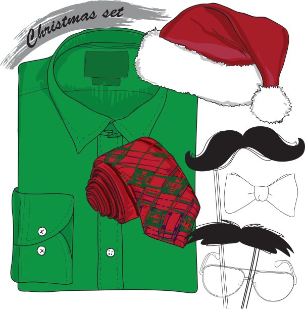 手绘圣诞风格的涂鸦协调图片下载