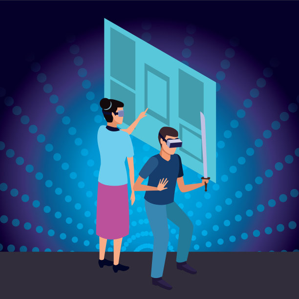 虚拟现实技术体验卡通图片下载