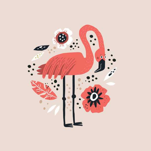 火烈鸟手绘图片下载