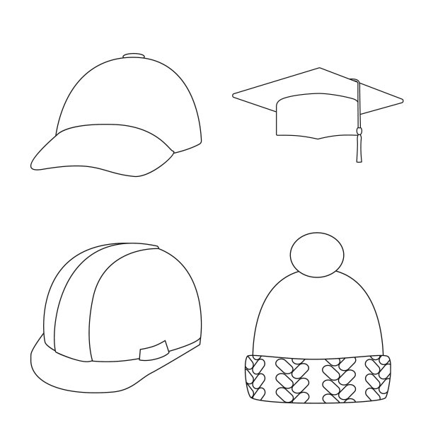 孤立的对象头饰和午睡者图标集图片下载