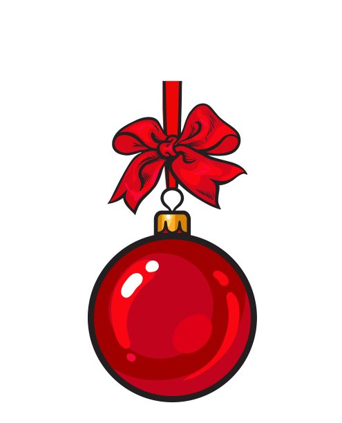 带着丝带和蝴蝶结的红色圣诞球图片下载