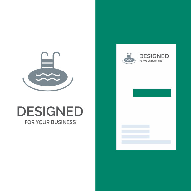 酒店游泳池游泳服务灰色标识设计图片下载