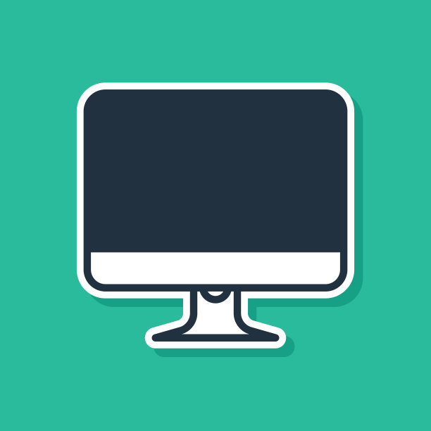 电脑显示器屏幕上的蓝色图标隔离开图片下载