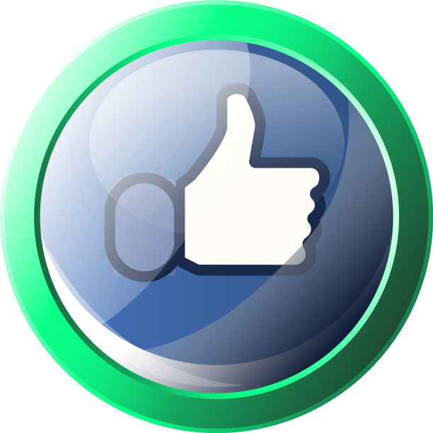 绿色圆圈内的Facebook点赞符号图标图片下载