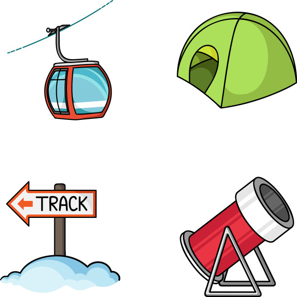 索道帐篷路牌雪炮滑雪图片下载