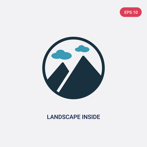 两种颜色的景观内框图标来自自然图片下载