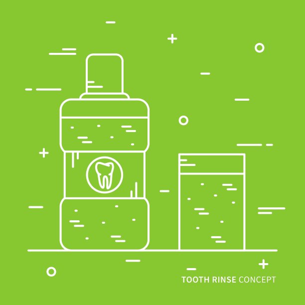 牙齿漱口线性图片下载