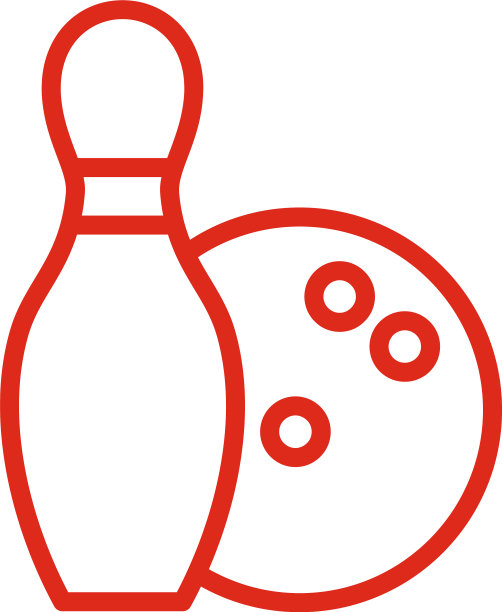 保龄球图标线条风格图片下载
