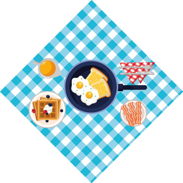 美味可口的早餐卡通图片下载
