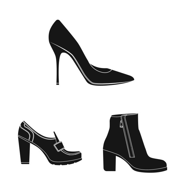 设计鞋履和女性图标集图片下载