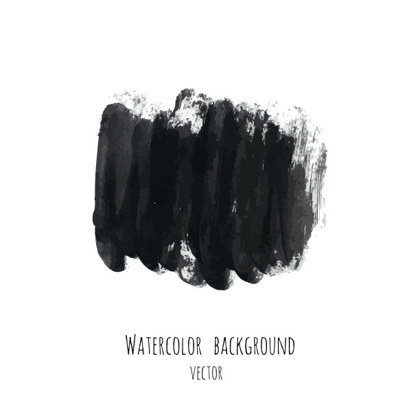 暗黑色墨水彩画框图片下载