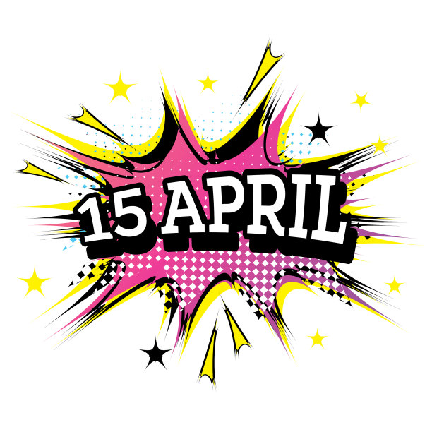 4月15日流行艺术风格的漫画文本图片下载