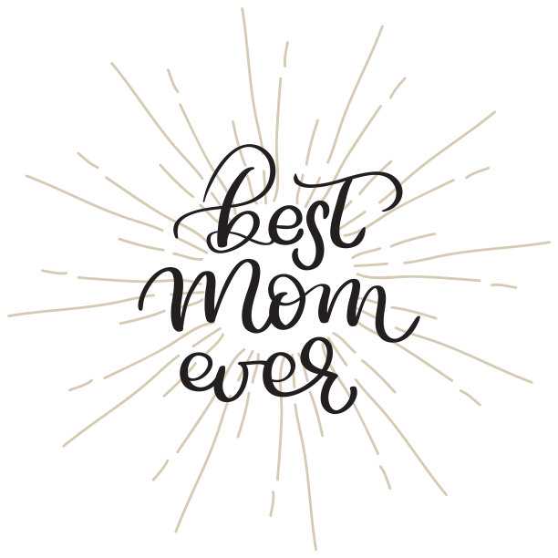 最好的妈妈，白色的复古文字图片下载